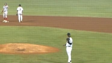 Henry Godbout's first professional stolen base