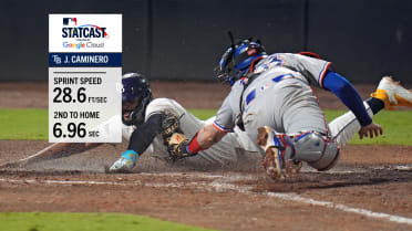 Junior Caminero va de 2da a home en 6.96 segundos