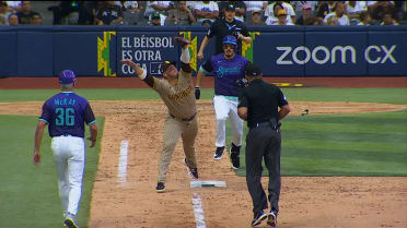 Nolan Arenado is safe at first, call stands