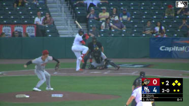 Victor Arias singles on a ground ball to center fielder Lonnie White Jr. Jace Bohrofen scores. Sean Keys scores. Adrian Pinto to 3rd.
