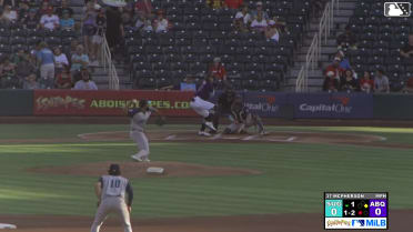 Zac Veen homers (21) on a fly ball to right field. Connor Norby scores.