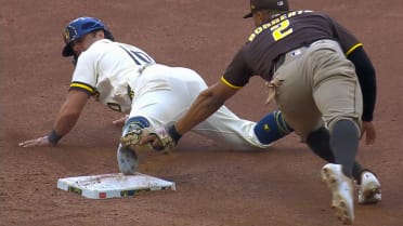 Freddy Fermin nabs Sal Frelick at second base