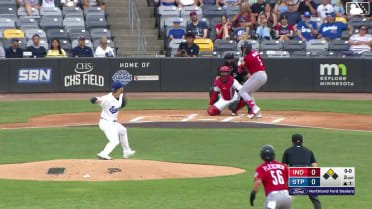 Esmerlyn Valdez singles on a fly ball to left fielder Hendry Mendez. Dominic Fletcher scores.