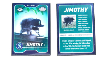 Mariners booth unveils Jimothy baseball card