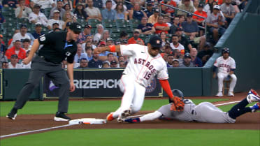 Vasquez picks off Caballero after review