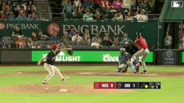 Luke Adams homers (4) on a line drive to left field. Akil Baddoo scores.