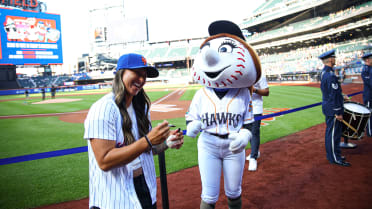 Kelsie Whitmore throws out ceremonial first pitch