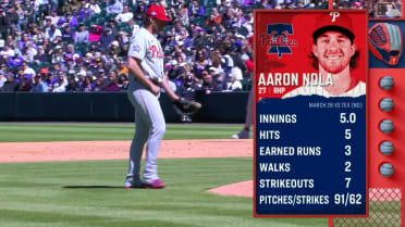 Aaron Nola strikes out nine in terrific outing