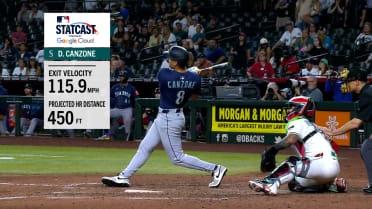 Dominic Canzone pega HR de 450 pies a 115.9 mph