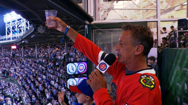 Chris Chelios leads "Take Me Out to the Ballgame"