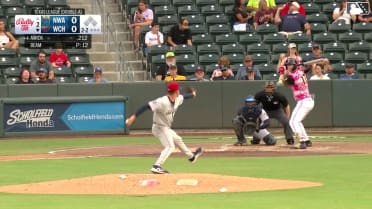 Brandon Winokur homers (1) on a line drive to left center field.