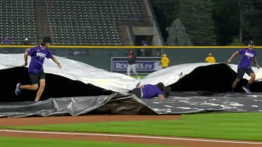 Grounds crew member gets eaten by tarp