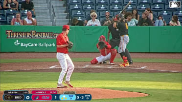 Griffin hits a three-run inside-the-park homer