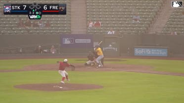 Gavin Turley homers (14) on a fly ball to left field.