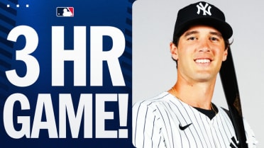 Spencer Jones hits three HRs in first three at-bats