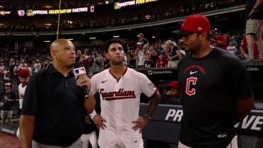 Brayan Rocchio speaks on his walk-off home run