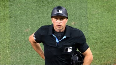 Otto Lopez hits a ground-rule double after review