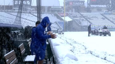 Rockies broadcast on snow at Coors Field