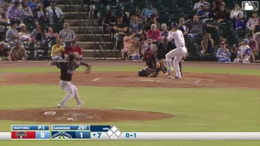 Josh Hammond homers (3) on a fly ball to right field.