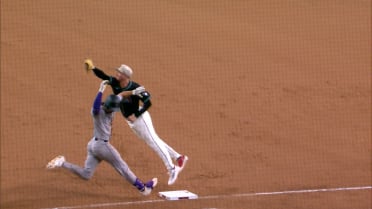 Ryan McMahon out at first after D-backs challenge