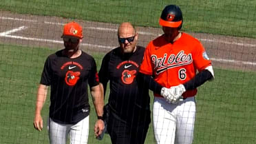 Mountcastle exits game after HBP