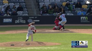 Kaelen Culpepper singles on a line drive to left fielder Garrett Stubbs. Eric Wagaman scores.