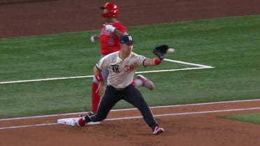 Zach Neto is safe at first after review
