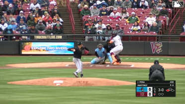 Luis Peña walks. Braylon Payne scores. Wild pitch by pitcher Liomar Martinez.