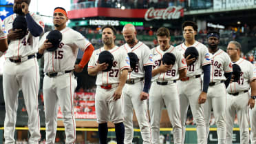 The Astros' lineup is announced before game one!