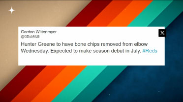 Hunter Greene to have bone chips removed