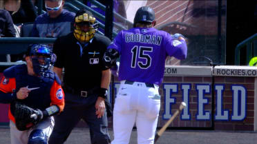 Hunter Goodman gets hit by a pitch