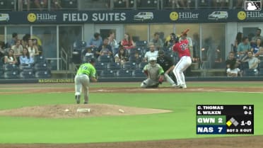 Brock Wilken singles on a line drive to left fielder Brewer Hicklen. Jeferson Quero scores.