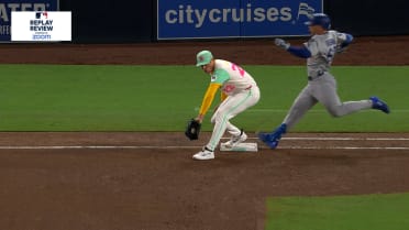 Dodgers hit into double play after challenge