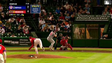 Sean Keys triples (3) on a sharp fly ball to right fielder Leandro Pineda. Josh Smith scores.