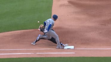 Freddie Freeman is safe at first after review