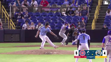 Josiah Hartshorn triples (4) on a line drive to center fielder Jace LaViolette. Michael Hallquist scores. Kane Kepley scores.