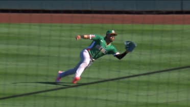 Jared Serna comes in to make a sliding grab