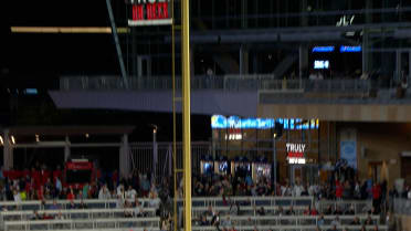 Emmanuel Rodriguez's fly ball ruled foul after review