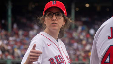 Survivor winner Aubry Bracco throws first pitch