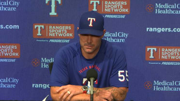 Skip Schumaker discusses the Rangers' 5-0 win