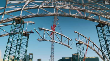 Third Roof Truss Takes Shape