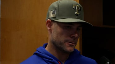 Skip Schumaker talks Rangers' 8-0 win