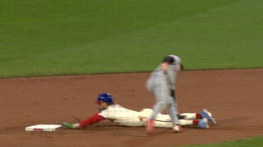 Patrick Bailey nabs Bryce Harper after review