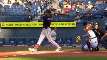 Trevor Larnach's leadoff solo homer (8)