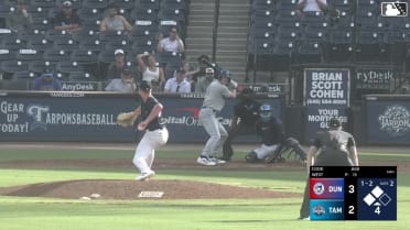 Jake Cook doubles (1) on a line drive to left fielder Gabriel Lara. Edward Duran scores. David Beckles scores.