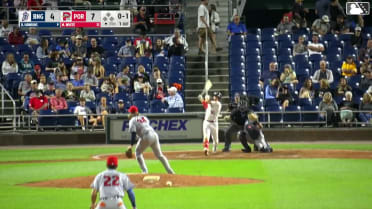 Mason White homers (4) on a fly ball to right center field.