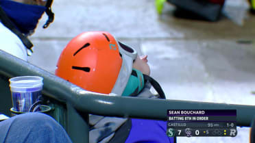 Rockies fan tries catching falling snowflakes