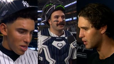 Jugadores de los Yankees hablan tras ganar el Juego 1