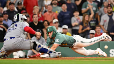 Nathan Lukes nabs Caleb Durbin at home plate