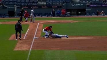 Gavin Williams picks off Isaac Collins at first base